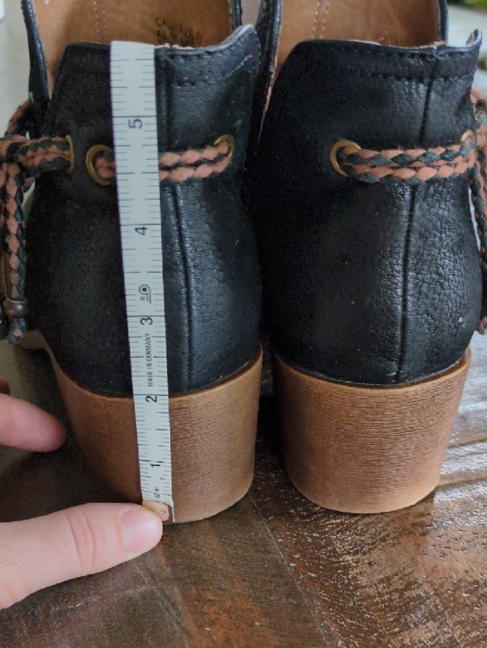 Womens Black Ankle Booties with Side Tie - Picture 6 of 6